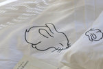 Organic cot bed duvet set Bunny