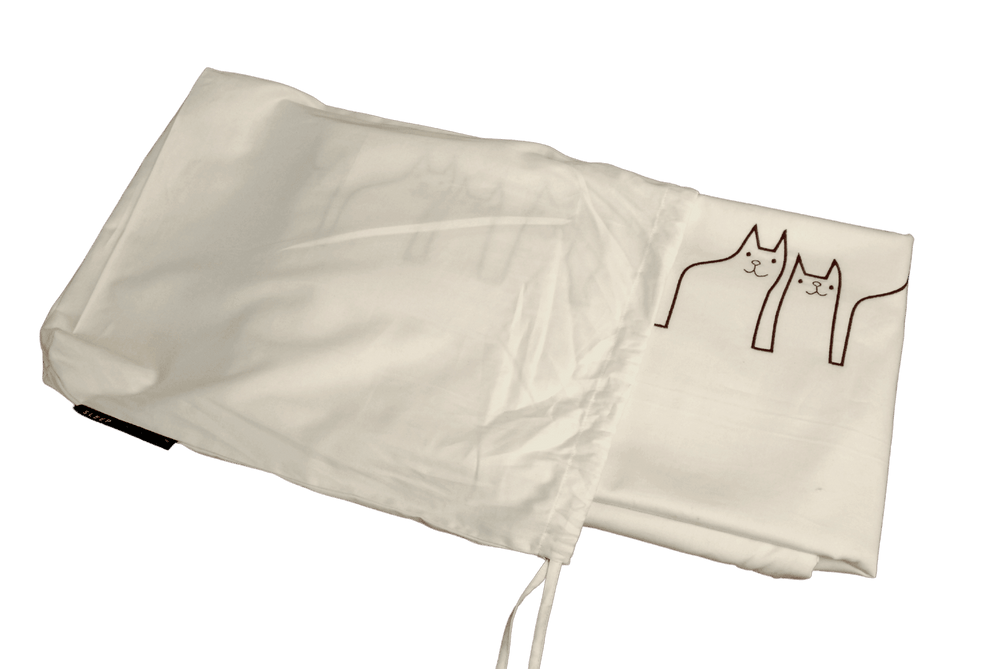 Cat embroidered organic cotton bedding set