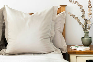 Organic light grey oxford square cotton pillowcase (65x65cm)