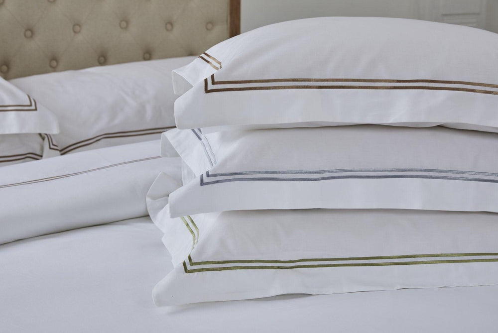Luxury double cord line organic cotton pillowcases