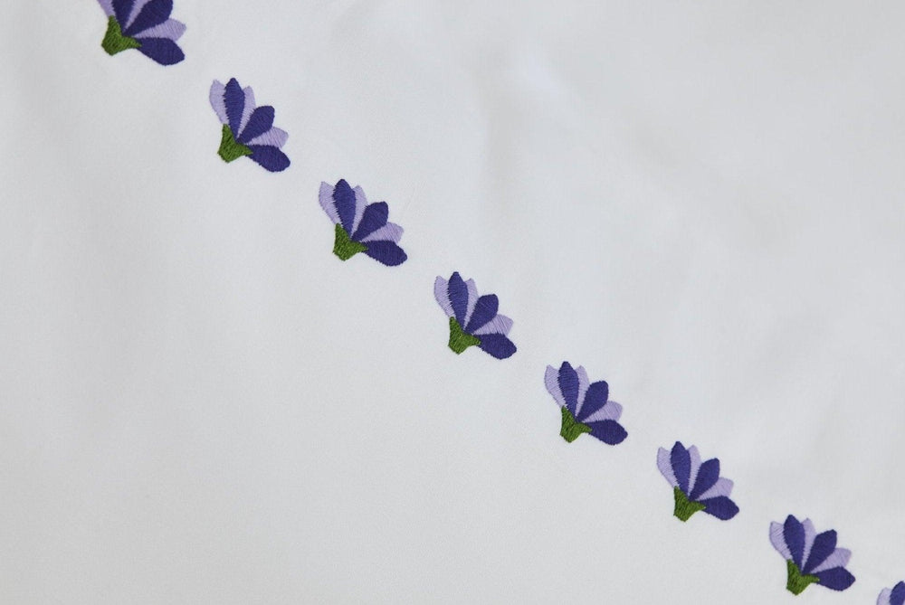 Lavender embroidered Pillowcases, organic cotton pillowcases