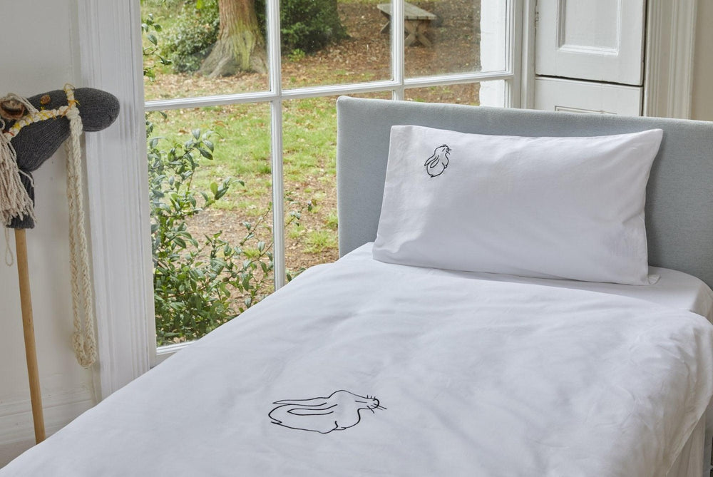 Bunny organic cot bed duvet set