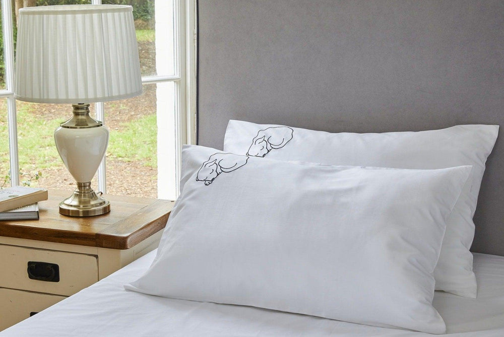 Dog Embroidered organic Cotton Pillowcase