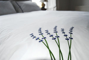 Lavender Embroidered organic Cotton bed set