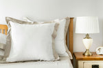 White Oxford Square Pillowcase with Grey Hem